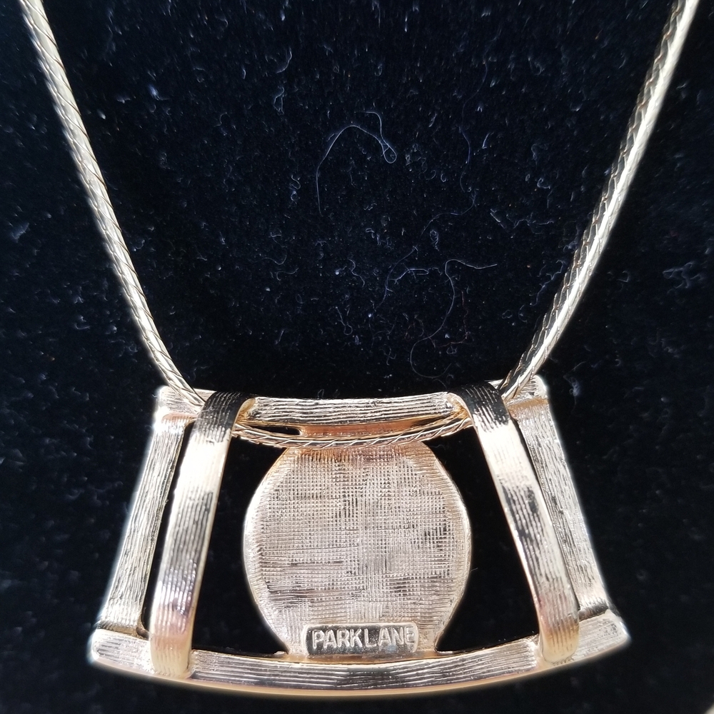 Park Lane Gold and Faux Pearl Necklace Signed. Necklace Is 16" With Extender - Picture 3 of 4